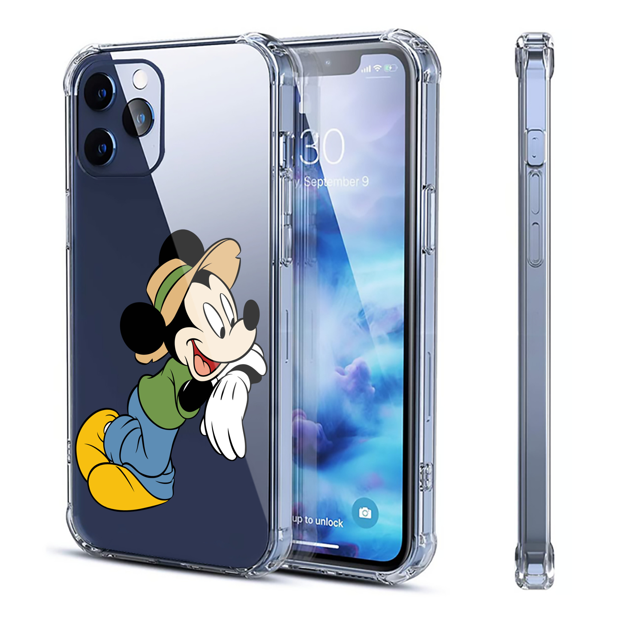 （画像用） ミッキーマウス Mickey Mouse 【iPhone 12シリーズ対応】透明スマホケース（クリアソフトケース）